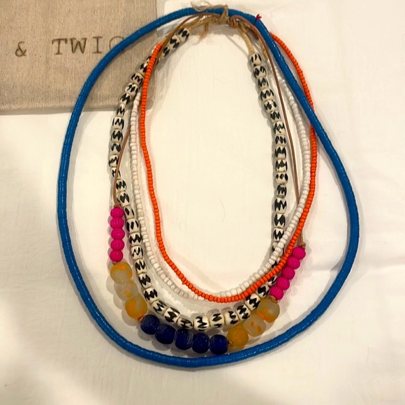 Colorful Twine and Twig Layered Necklace - Picture 2 of 3